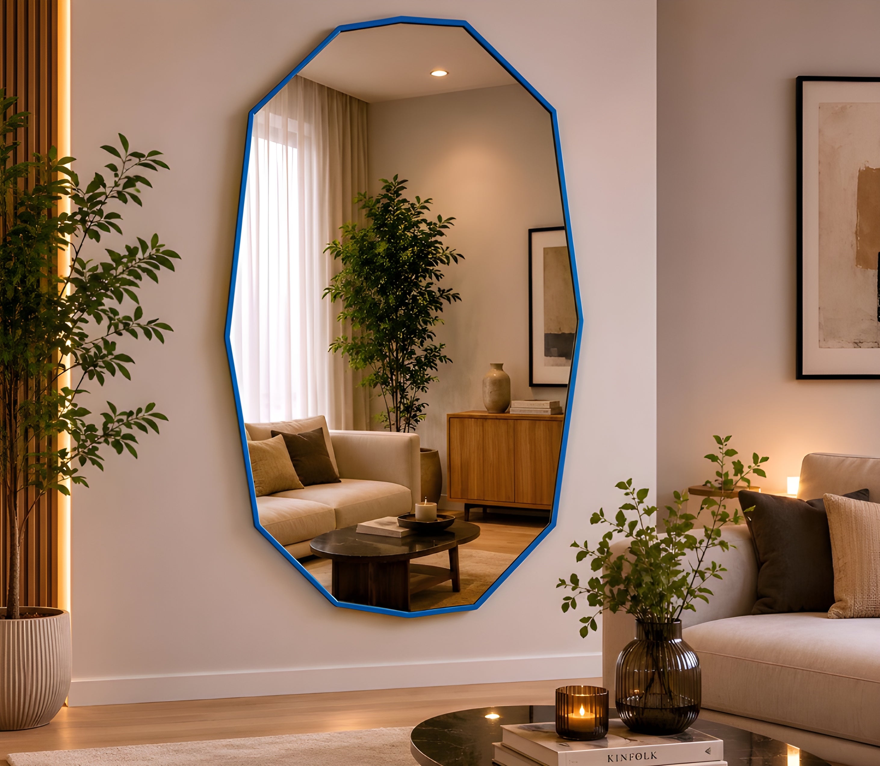 Modern Geometric Octagon Full-Length Wall Mirror (MM027)