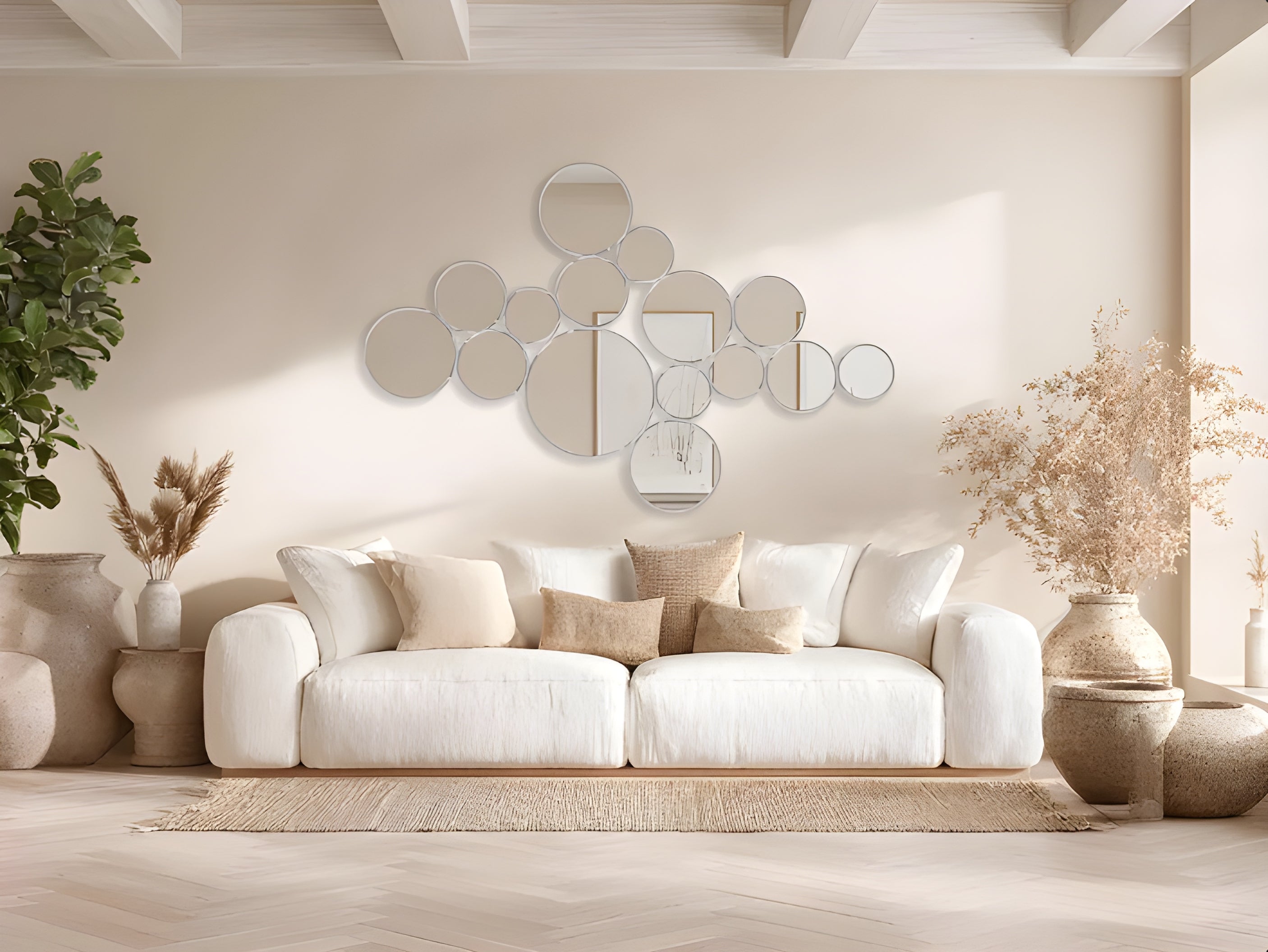 Modern Cluster Round Wall Mirror (MM024)