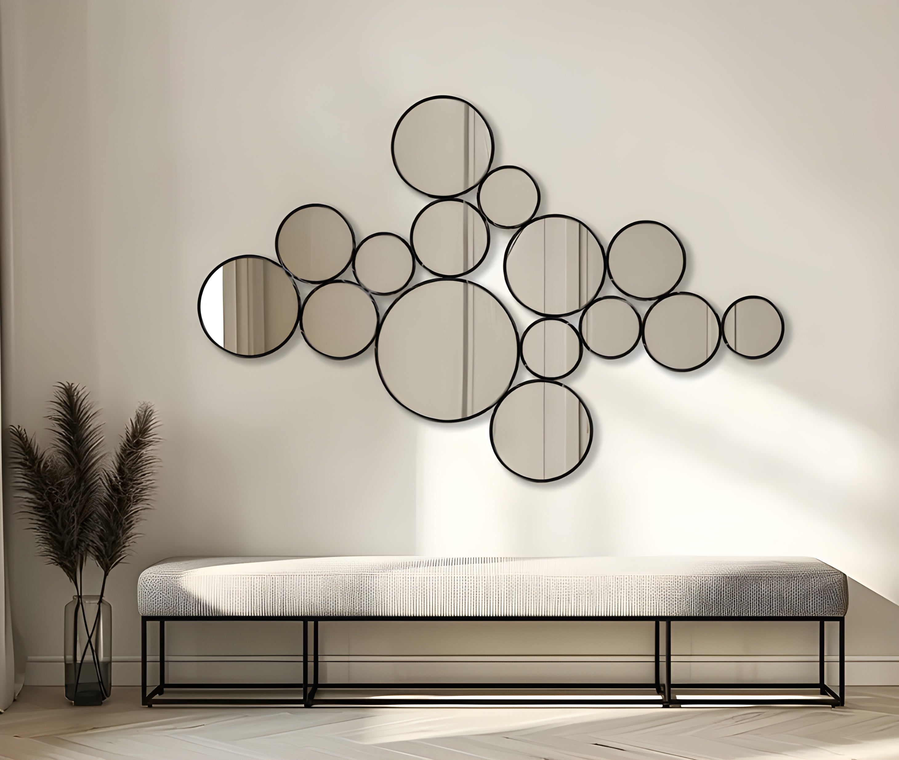 Modern Cluster Round Wall Mirror (MM024)
