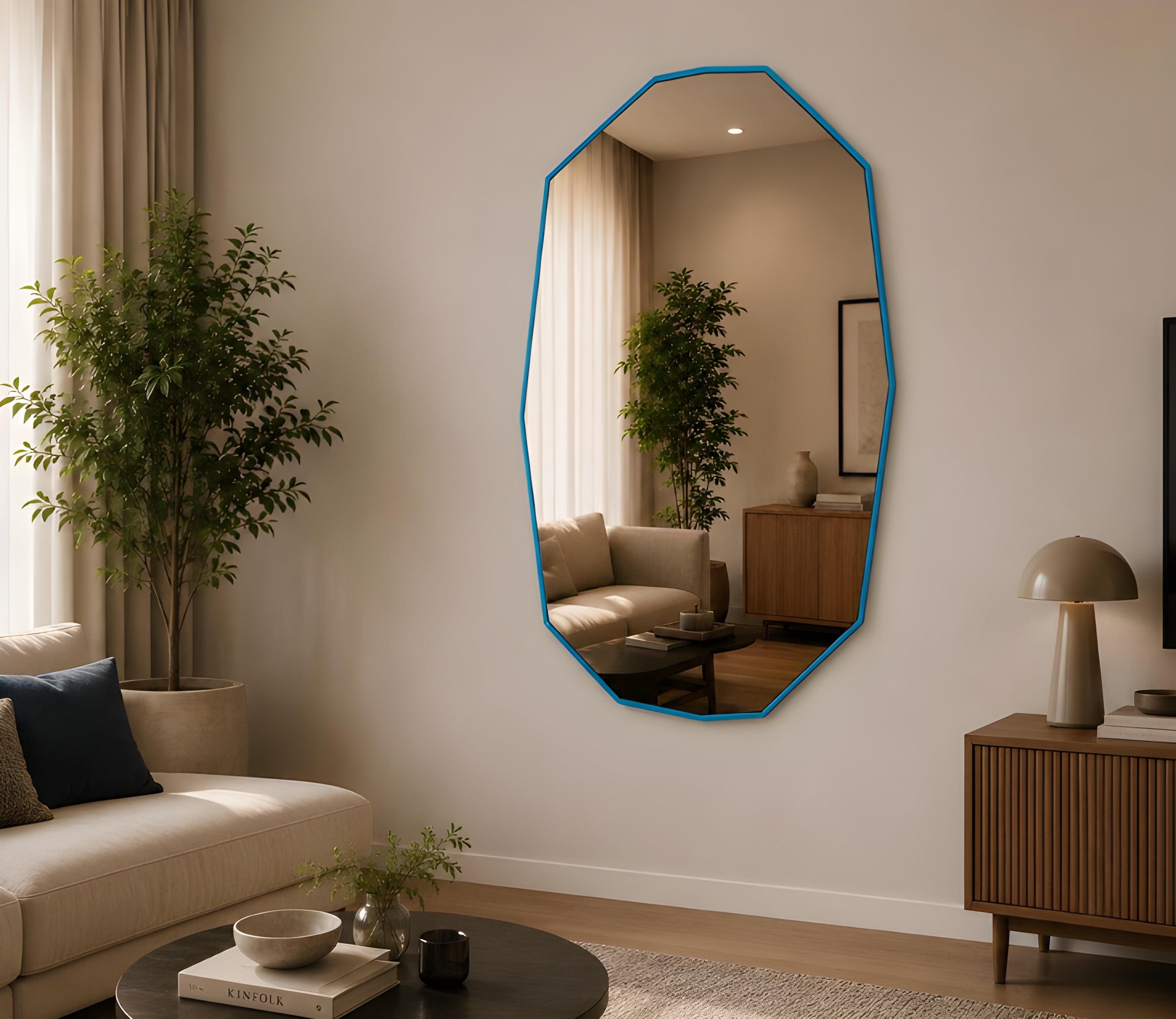 Modern Geometric Octagon Full-Length Wall Mirror (MM027)
