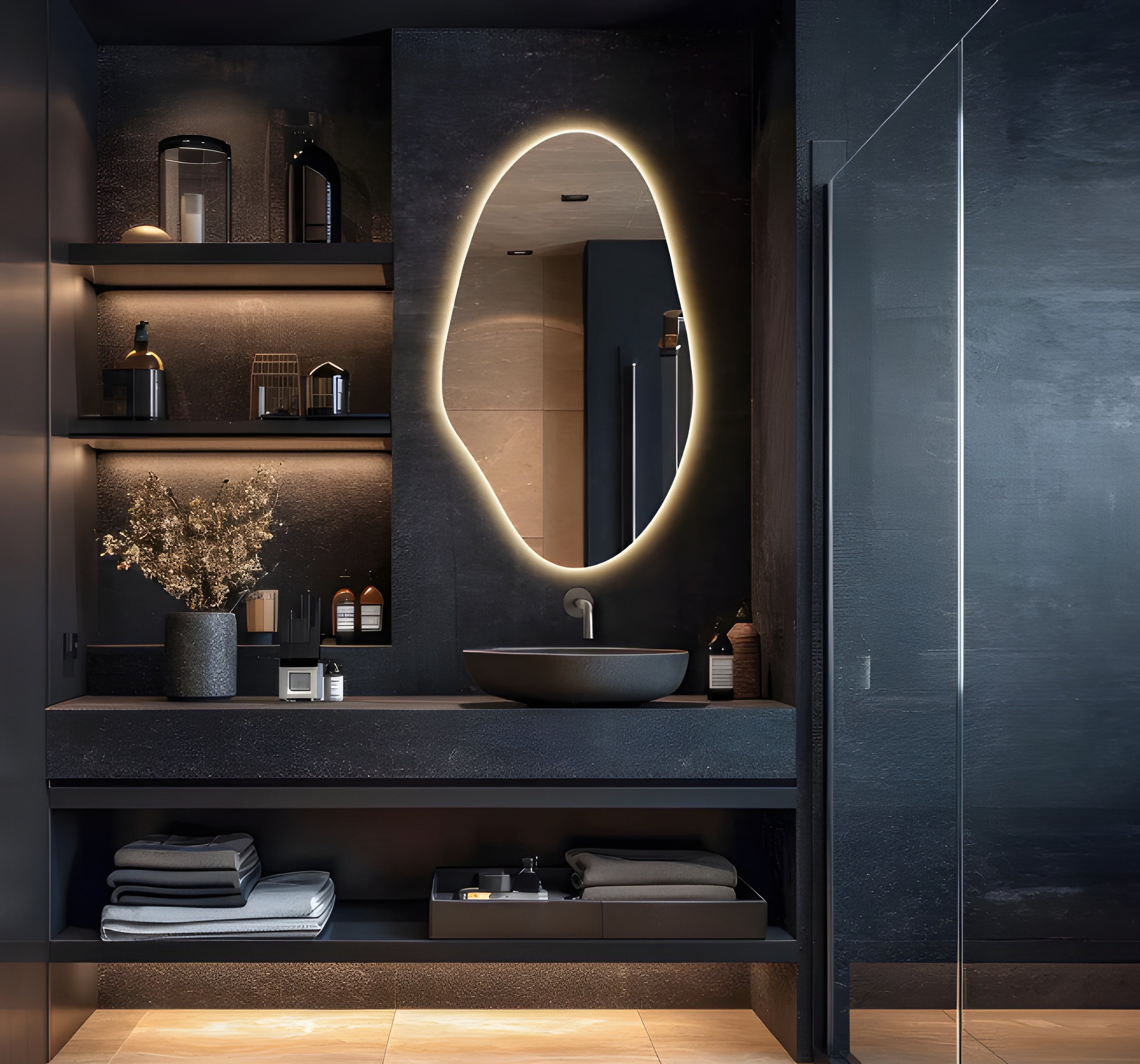 Modern Lighted Wall Hanging Mirror (BL007)