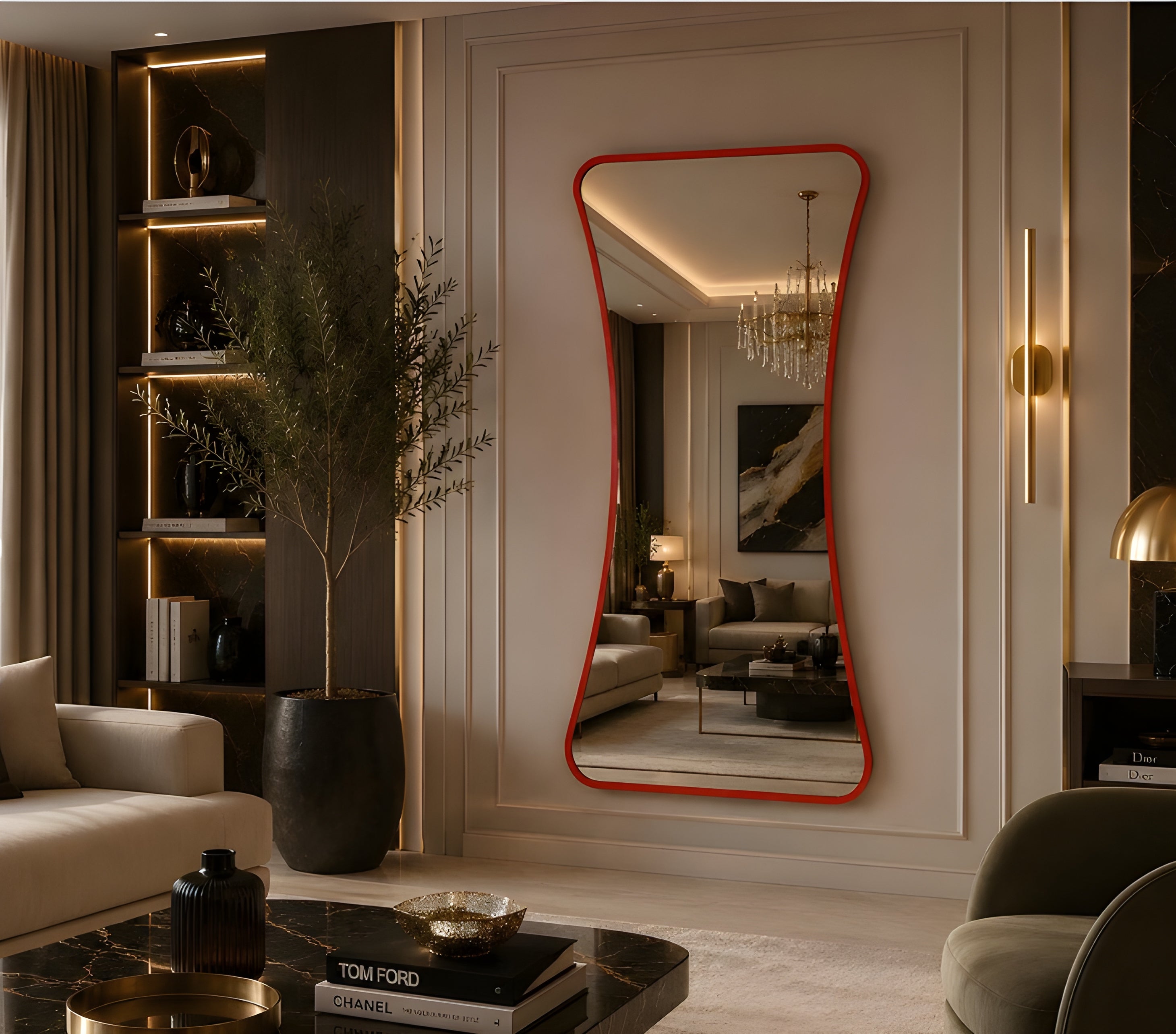 Modern Hourglass Full-Length Wall Mirror (MM026)