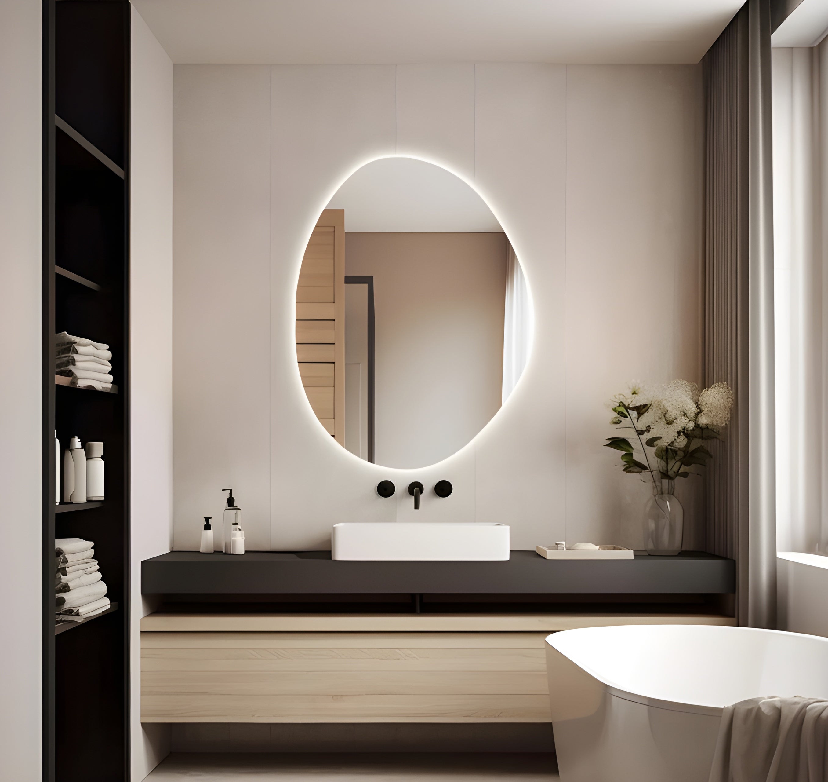 Irregular Modern Backlit Bathroom Vanity Mirror (BL002)