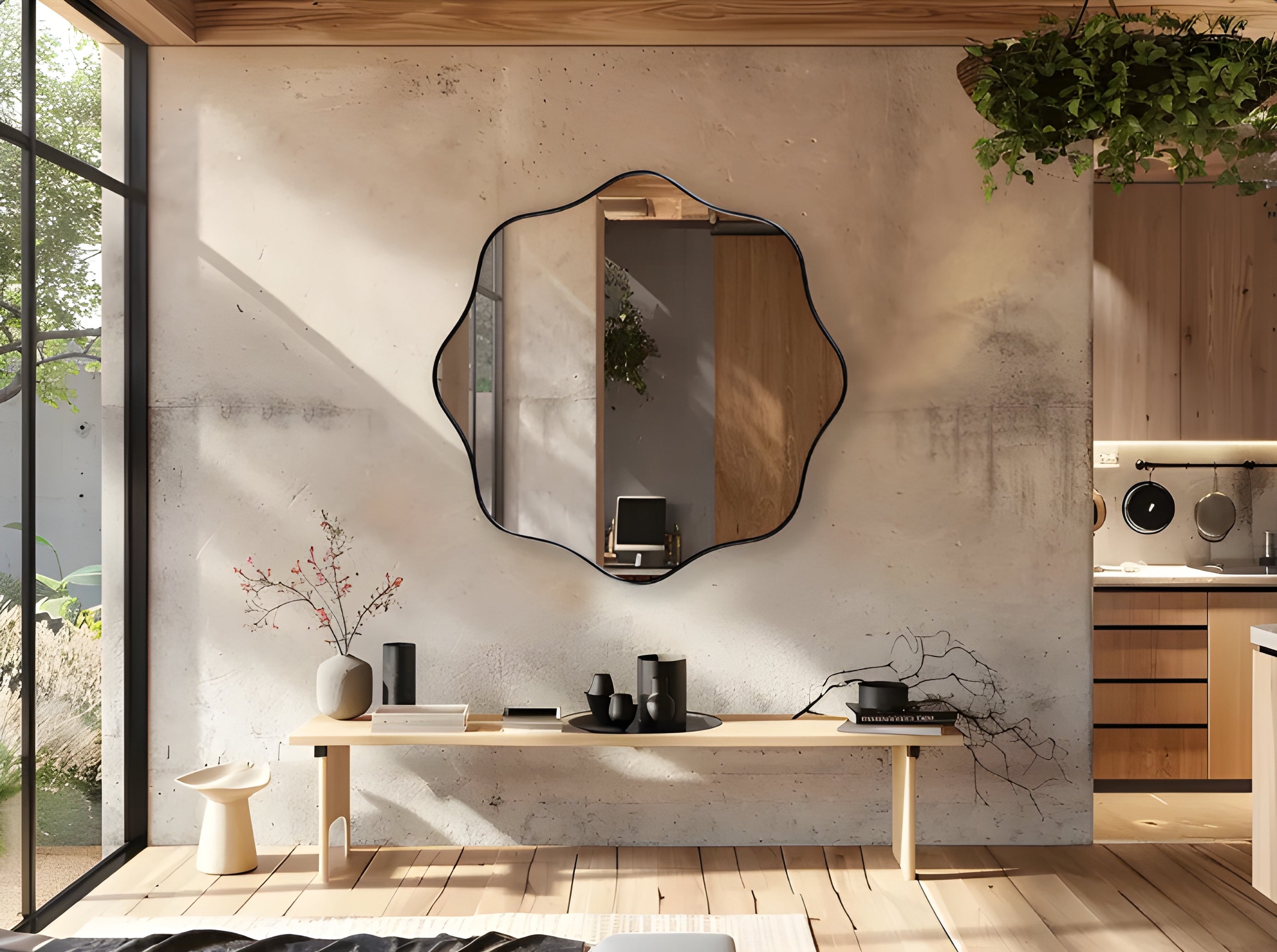 Modern Wavy Scalloped Wall Mirror (MM023)