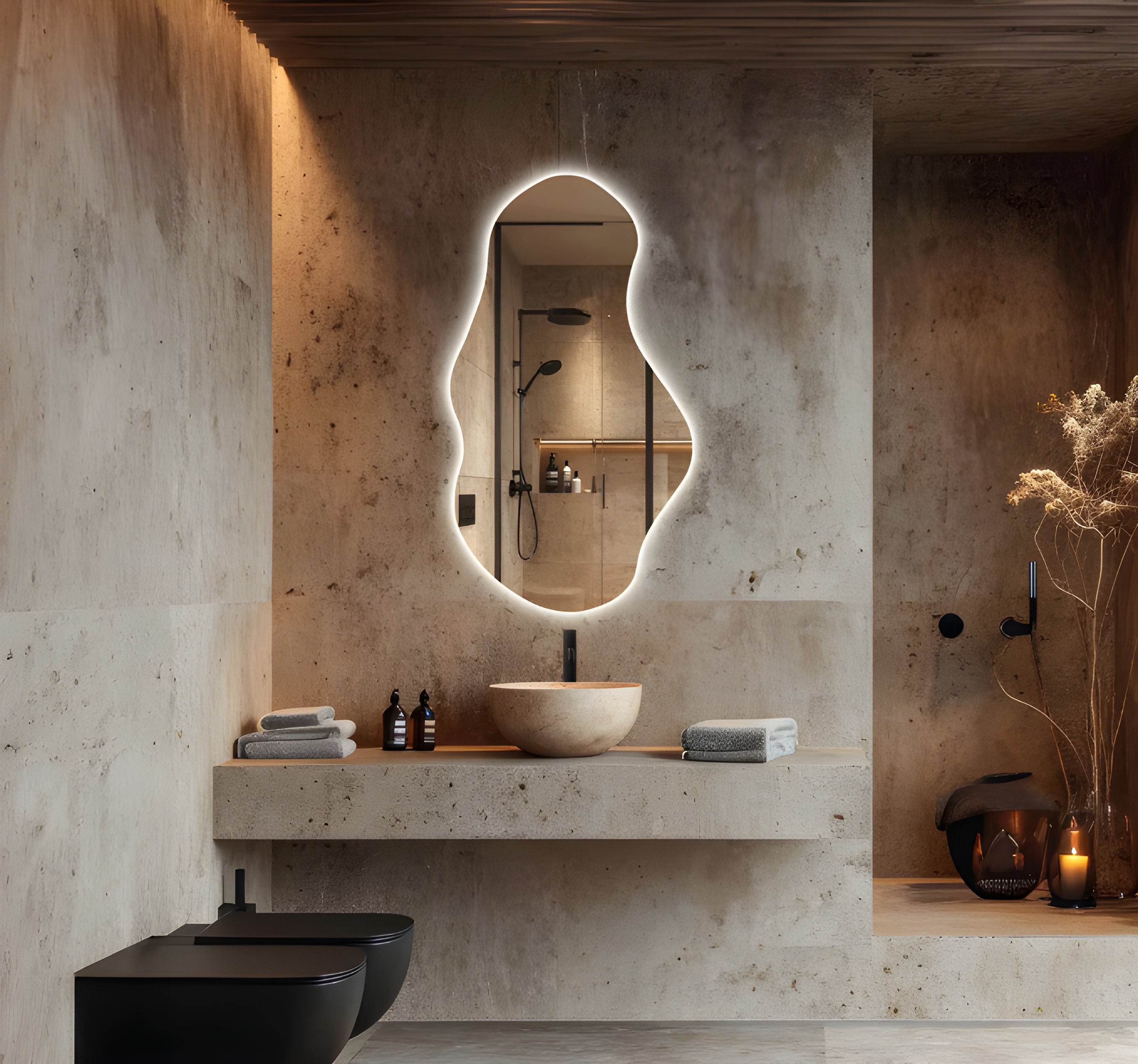 Irregular Backlit Bathroom Vanity Mirror (BL008)