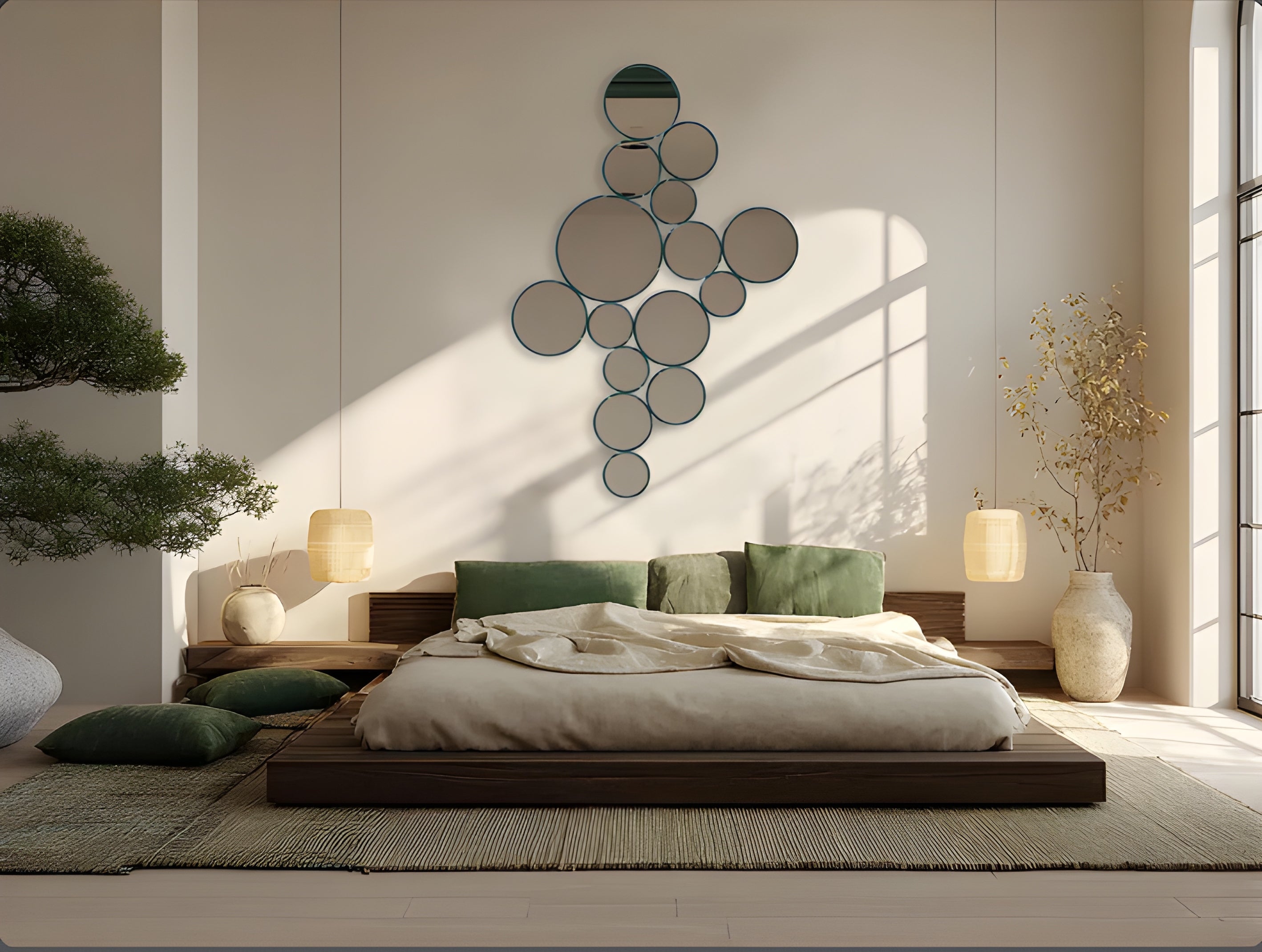 Modern Cluster Round Wall Mirror (MM024)