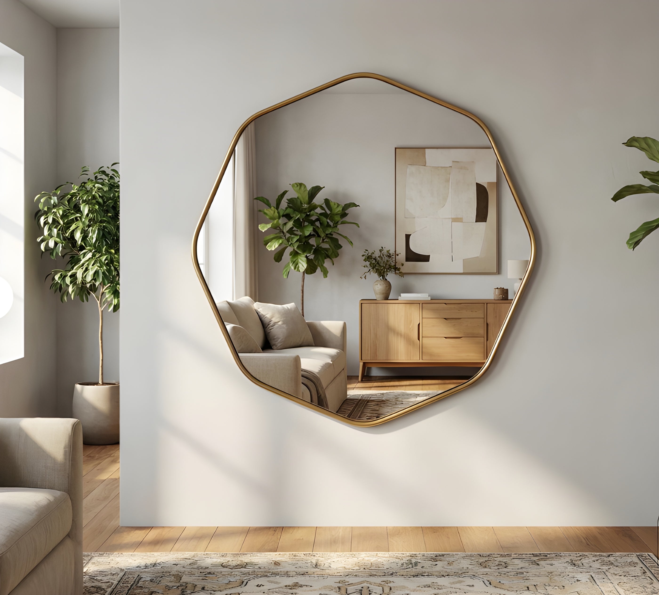 Modern Organic Asymmetrical Statement Mirror (MM018)