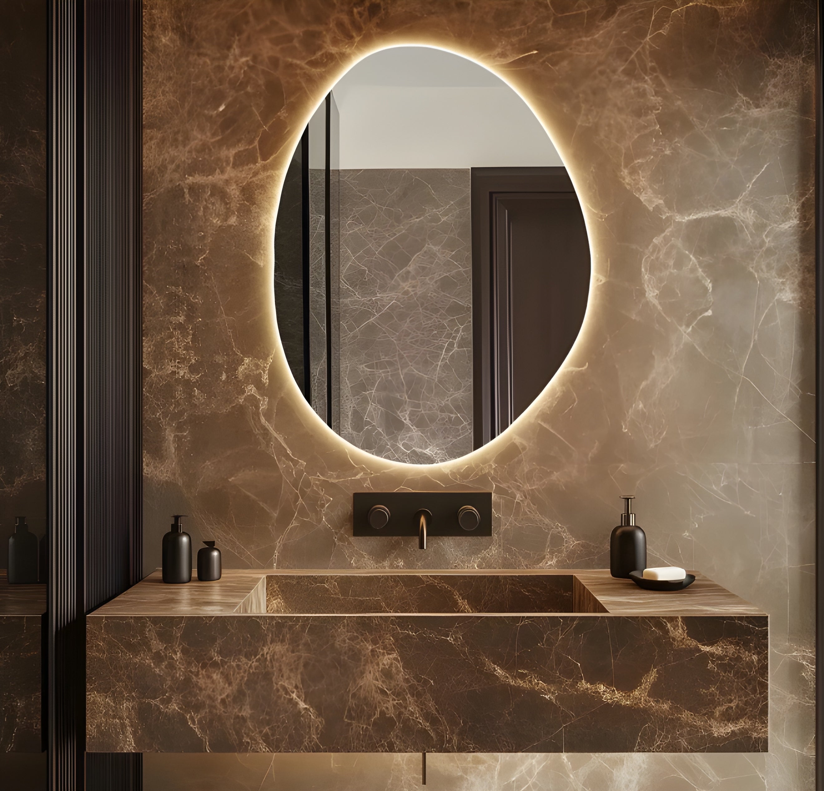 Irregular Modern Backlit Bathroom Vanity Mirror (BL002)