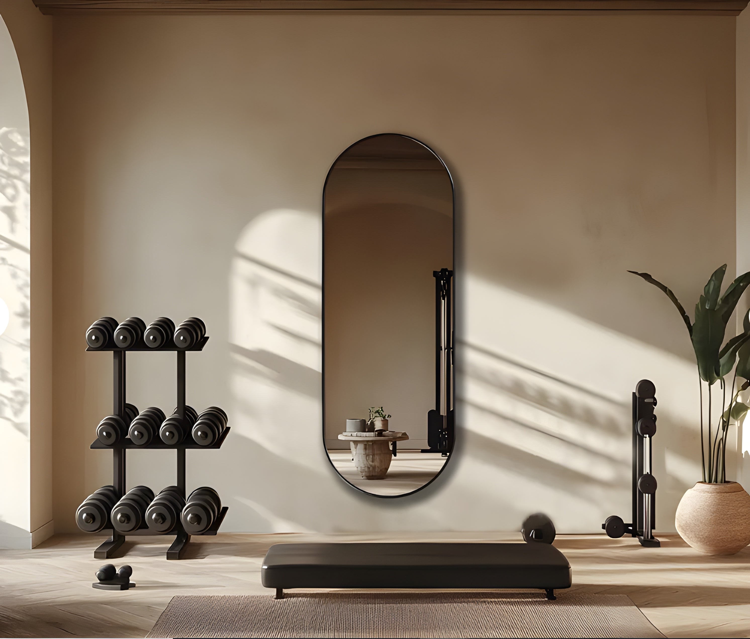 Modern Pill-Shaped Pill Capsule Oval Wall Mirror (MM022)