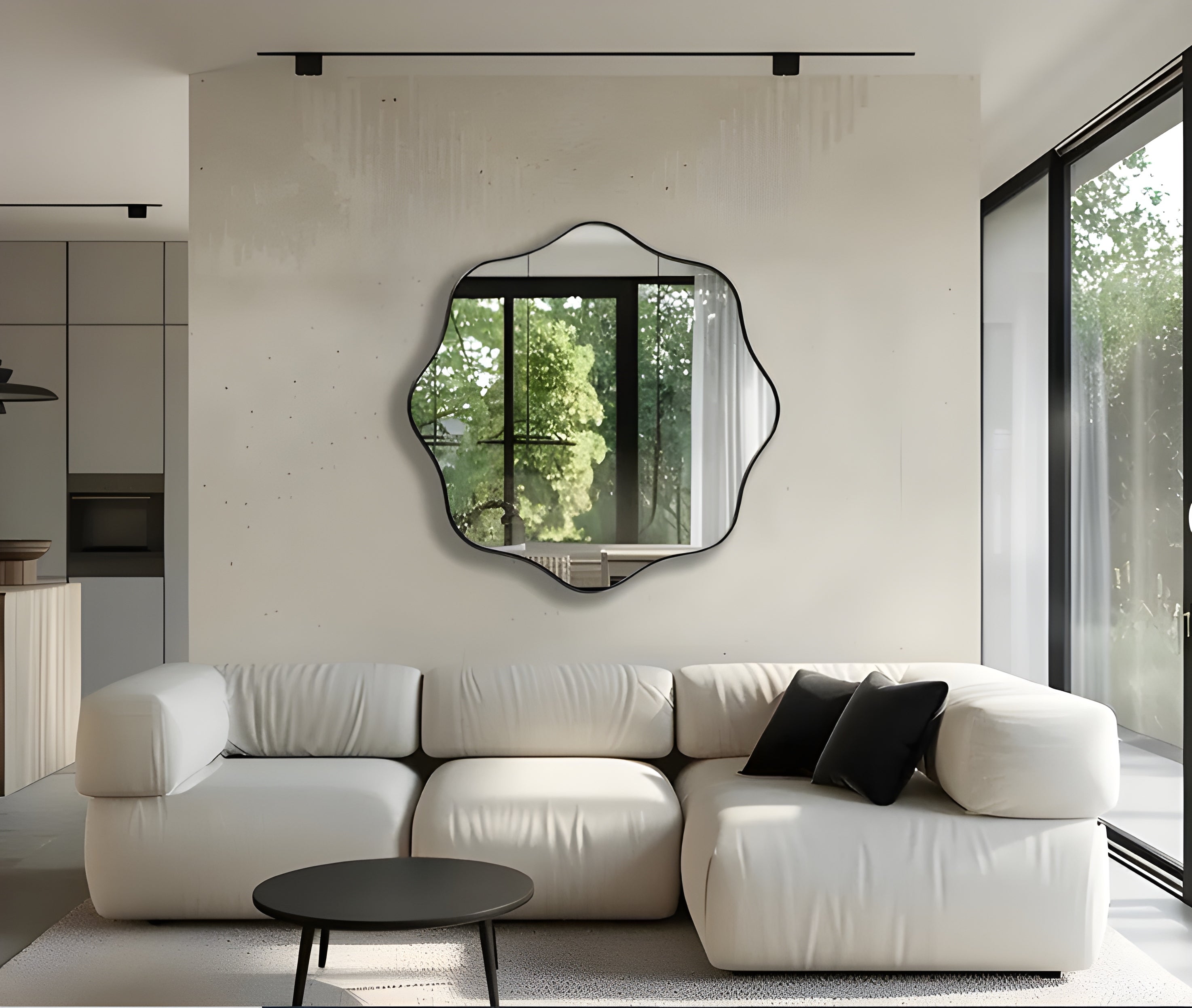 Modern Wavy Scalloped Wall Mirror (MM023)