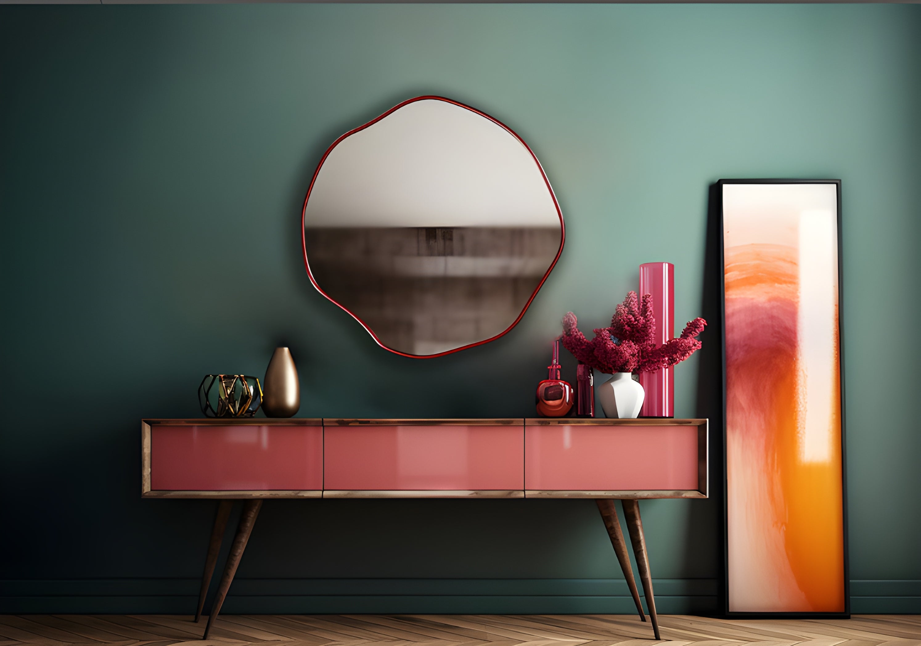 Asymmetrical Organic Pebble Wall Mirror (MM021)