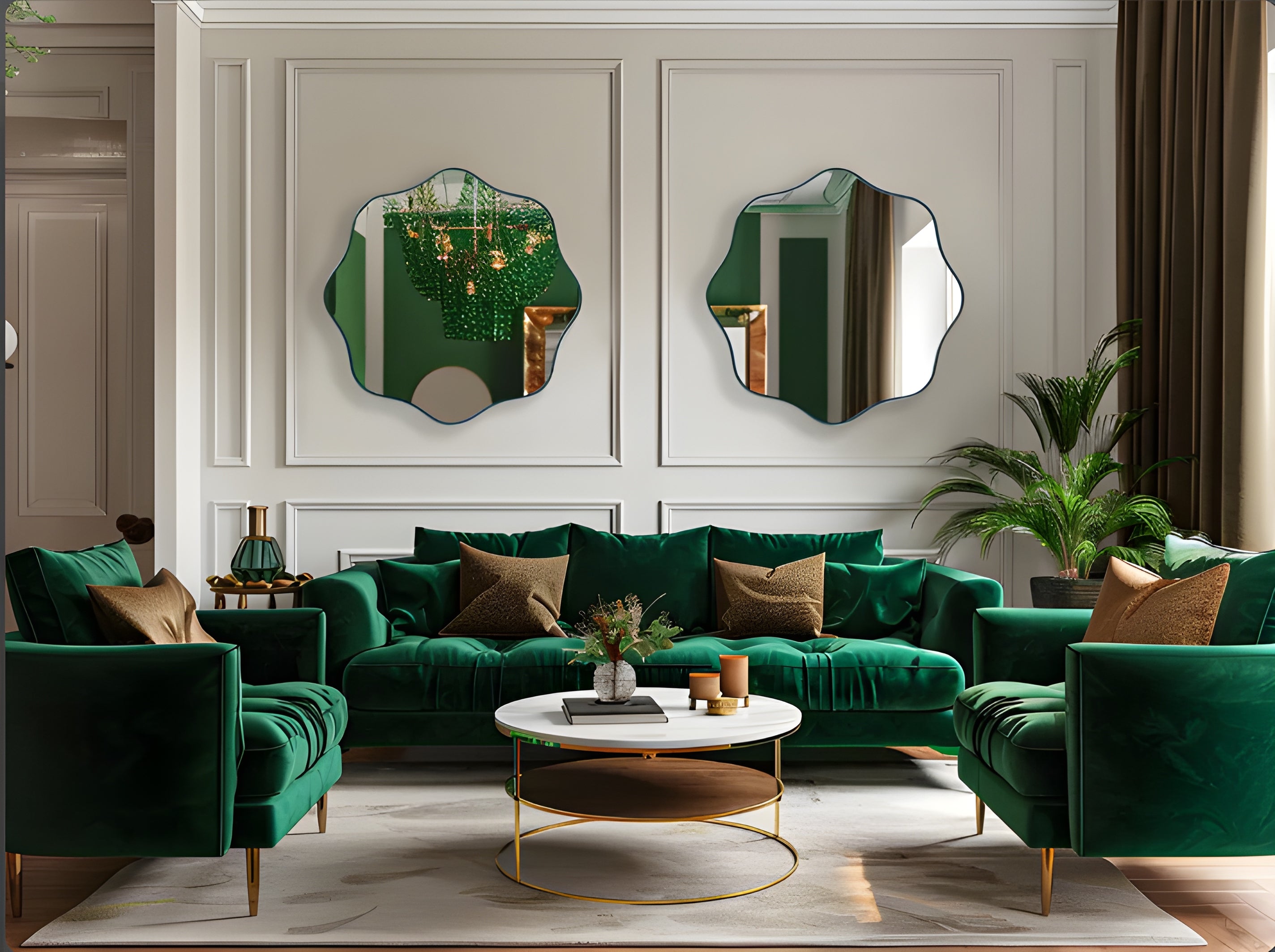 Modern Wavy Scalloped Wall Mirror (MM023)