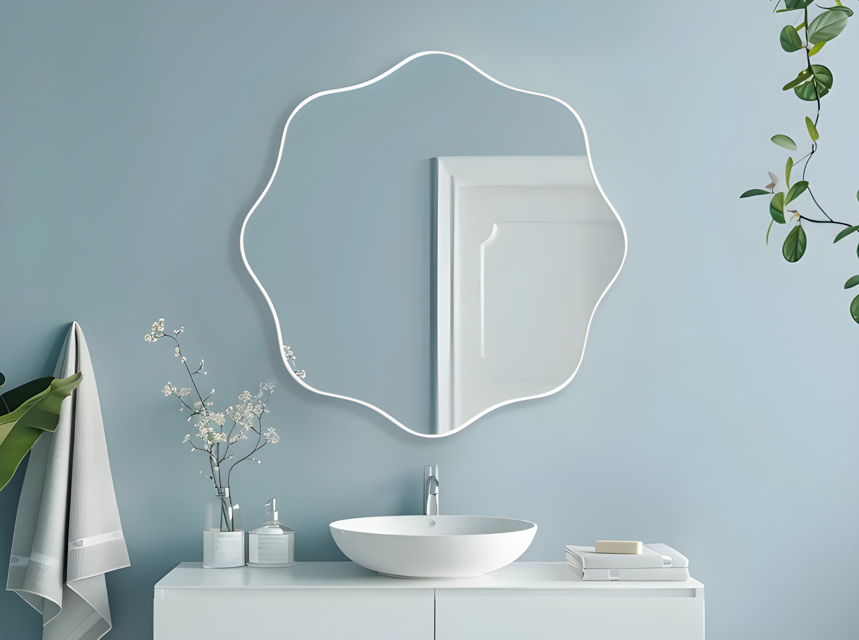 Modern Wavy Scalloped Wall Mirror (MM023)