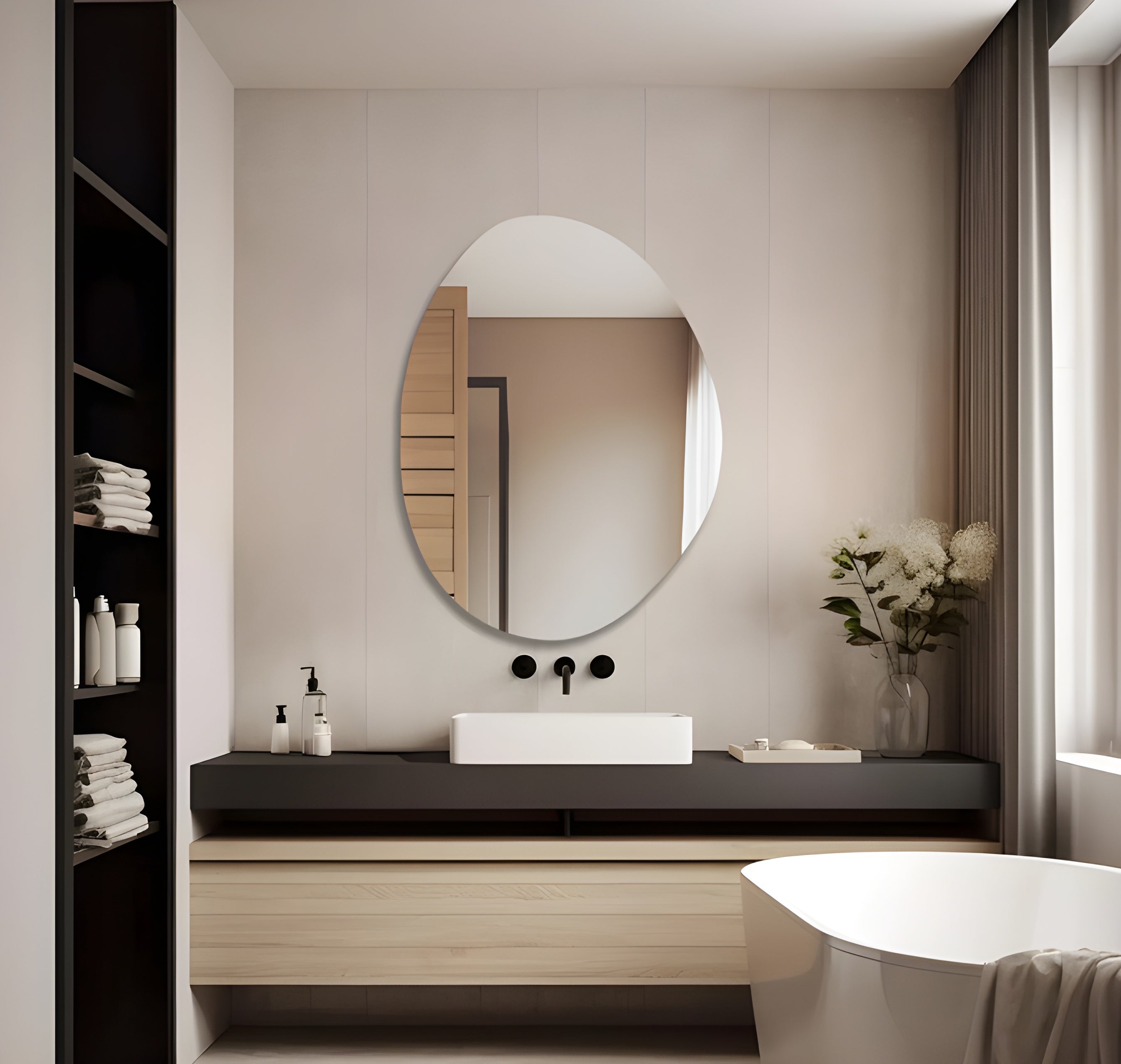 Irregular Modern Backlit Bathroom Vanity Mirror (BL002)