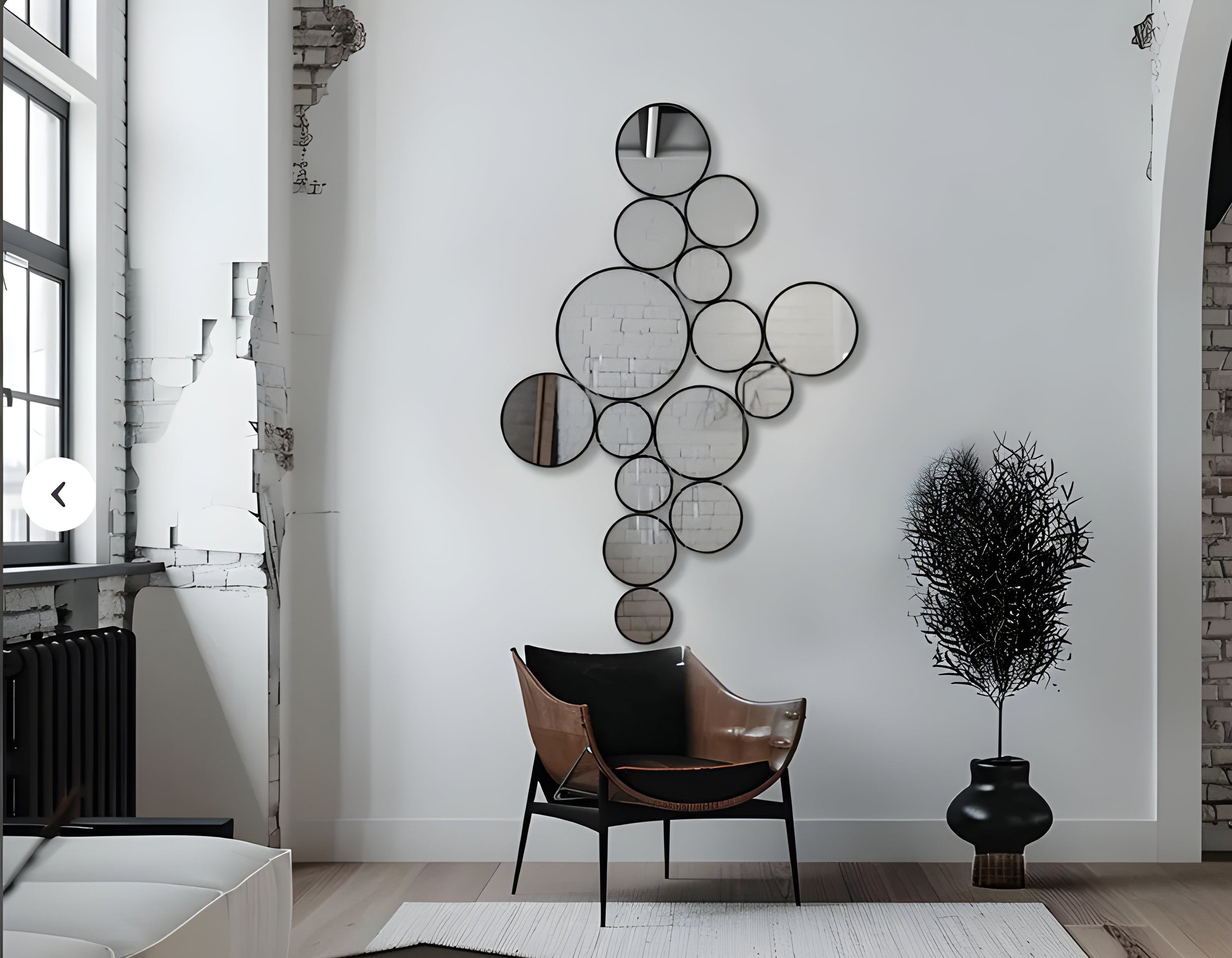 Modern Cluster Round Wall Mirror (MM024)