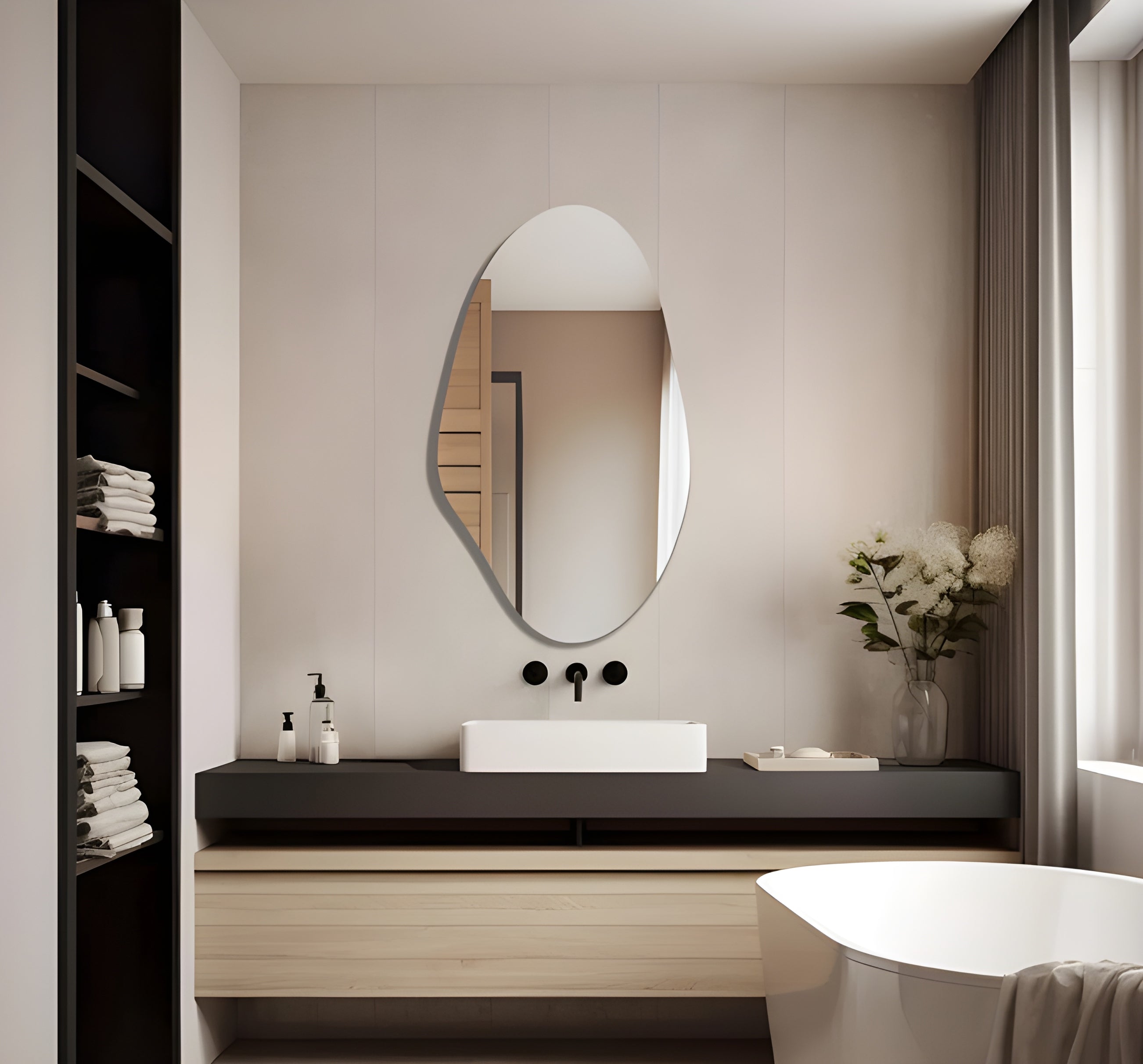 Modern Lighted Wall Hanging Mirror (BL007)