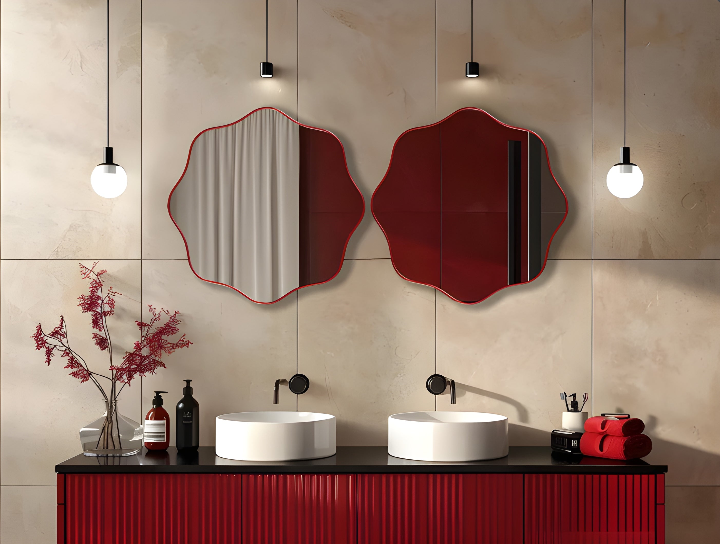 Modern Wavy Scalloped Wall Mirror (MM023)