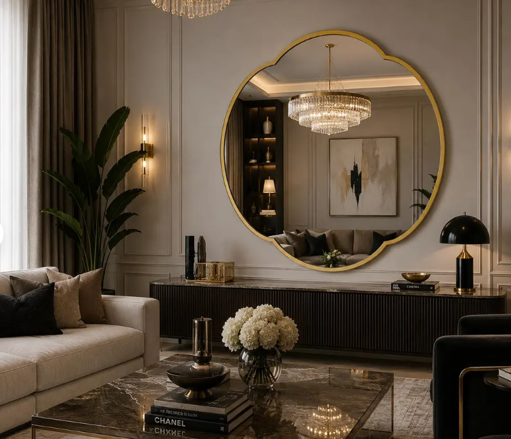 Modern Scalloped Round Wall Mirror (MM028)
