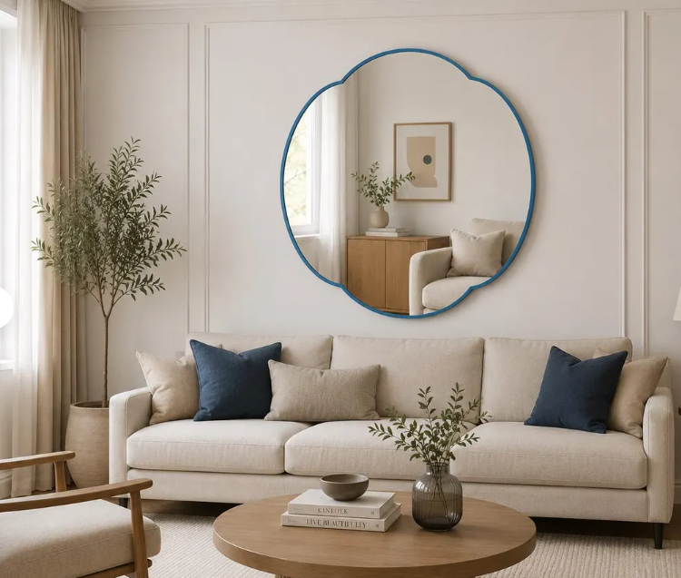 Modern Scalloped Round Wall Mirror (MM028)