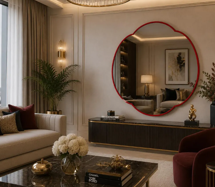 Modern Scalloped Round Wall Mirror (MM028)