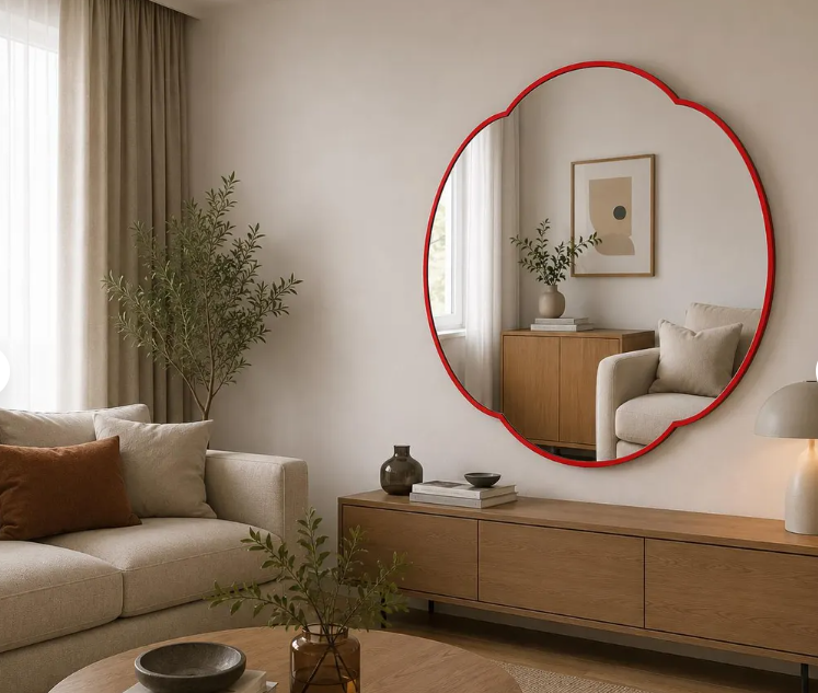 Modern Scalloped Round Wall Mirror (MM028)