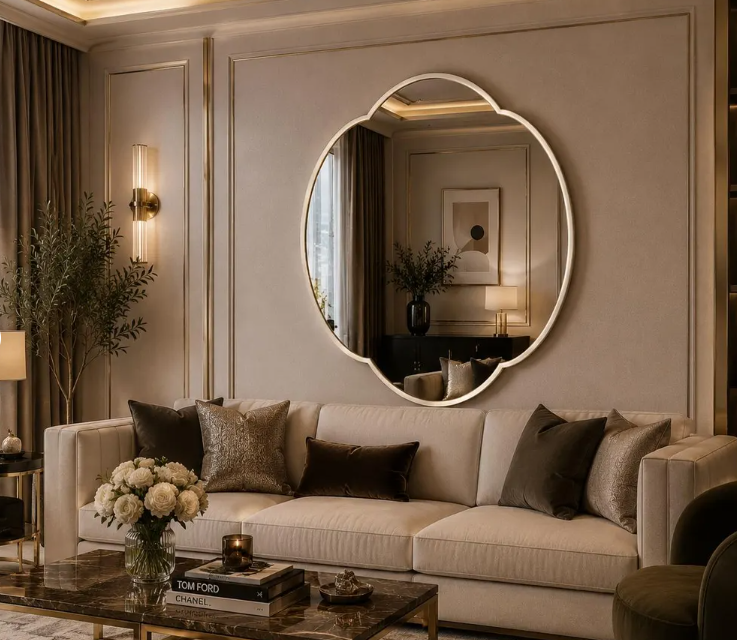 Modern Scalloped Round Wall Mirror (MM028)