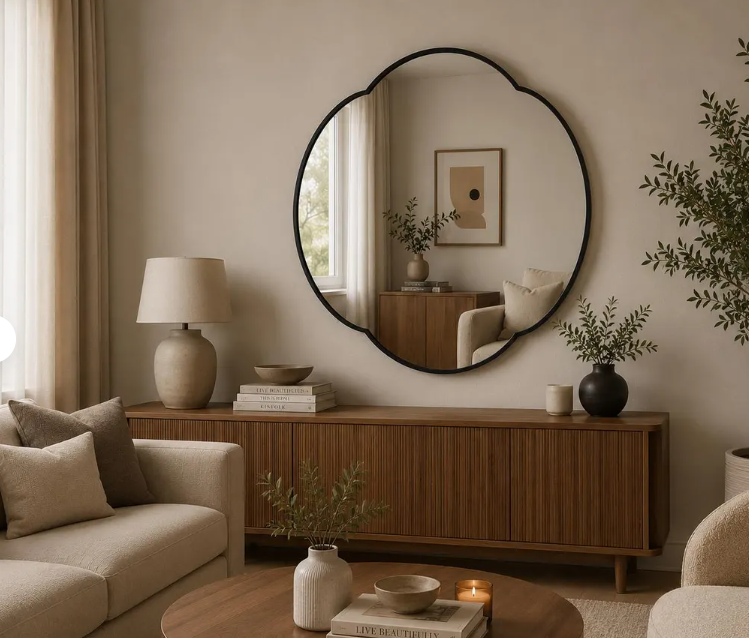 Modern Scalloped Round Wall Mirror (MM028)