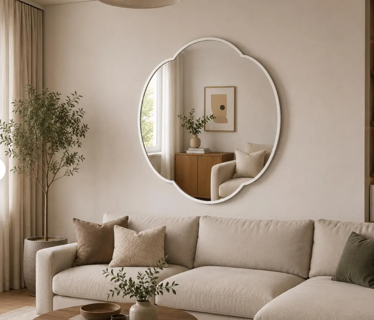 Modern Scalloped Round Wall Mirror (MM028)