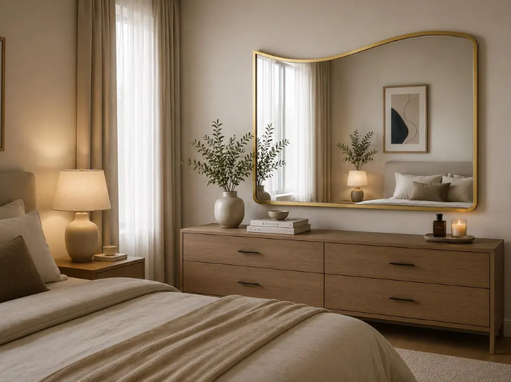 Modern Wavy Horizontal Wall Mirror (MM029)
