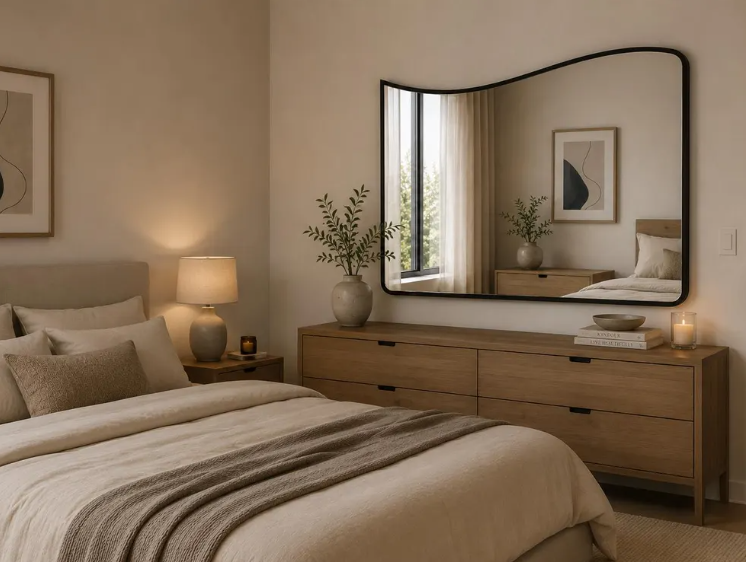 Modern Wavy Horizontal Wall Mirror (MM029)
