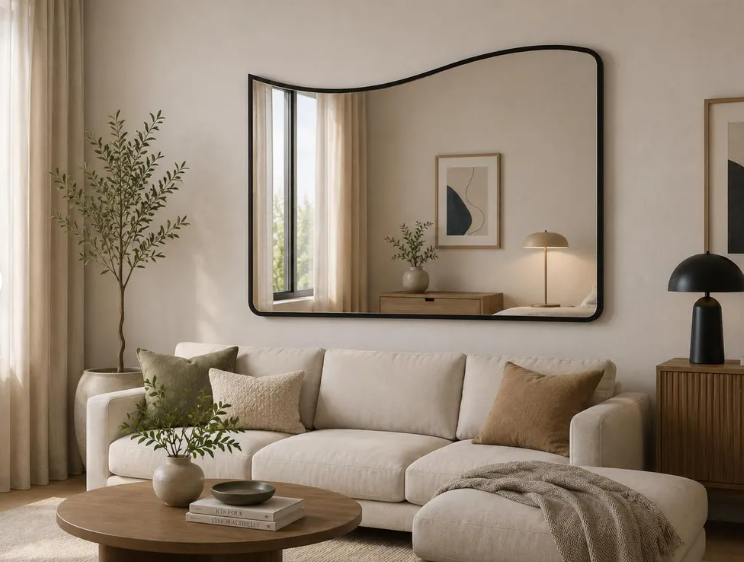 Modern Wavy Horizontal Wall Mirror (MM029)