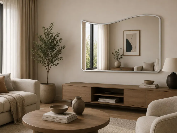 Modern Wavy Horizontal Wall Mirror (MM029)