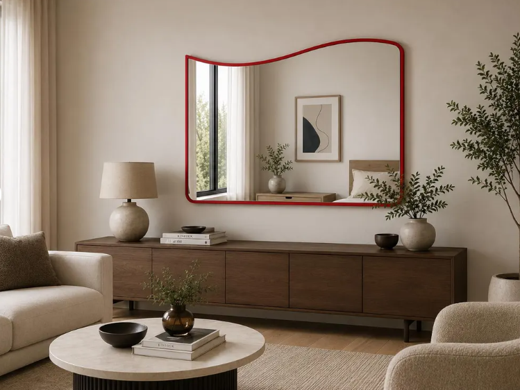 Modern Wavy Horizontal Wall Mirror (MM029)