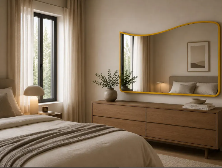 Modern Wavy Horizontal Wall Mirror (MM029)