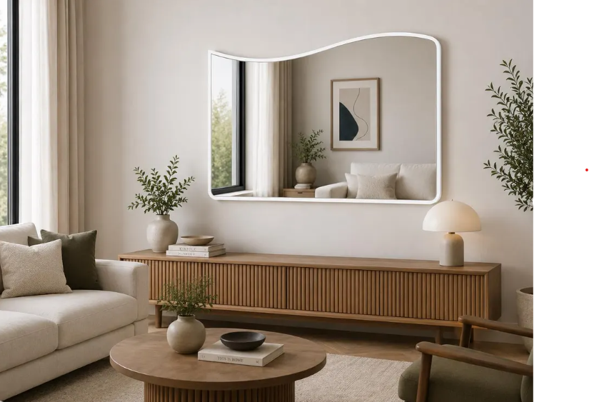 Modern Wavy Horizontal Wall Mirror (MM029)