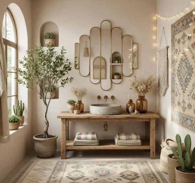Modern Tiered Capsule Cluster Wall Mirror (MM030)