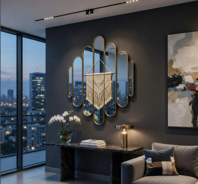 Modern Tiered Capsule Cluster Wall Mirror (MM030)