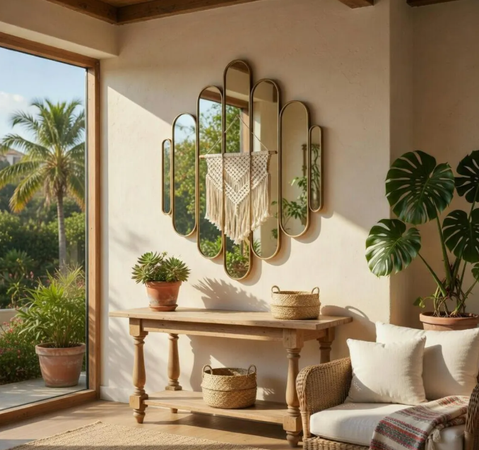 Modern Tiered Capsule Cluster Wall Mirror (MM030)