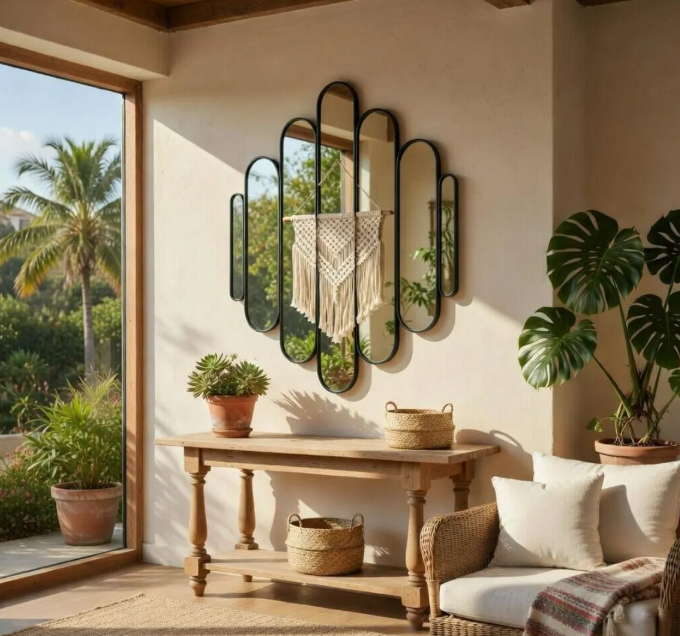 Modern Tiered Capsule Cluster Wall Mirror (MM030)