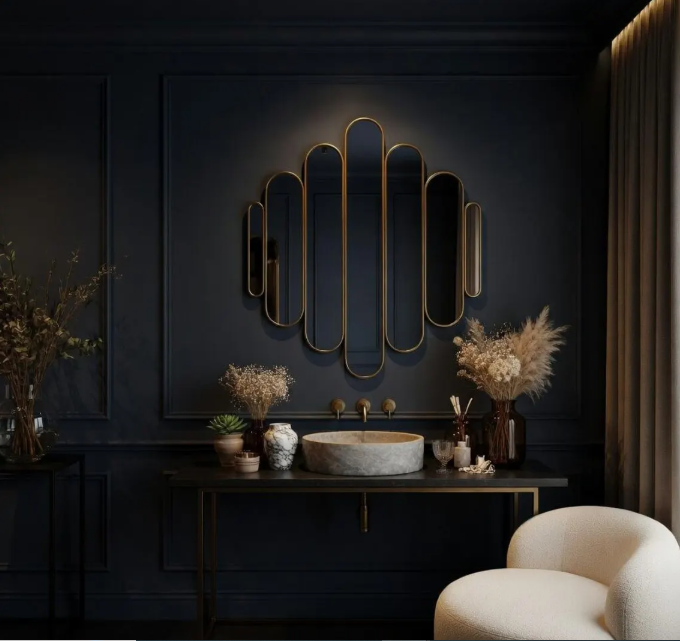 Modern Tiered Capsule Cluster Wall Mirror (MM030)