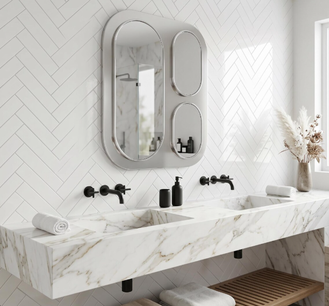 Modern Multi-Panel Capsule Wall Mirror (MM036)