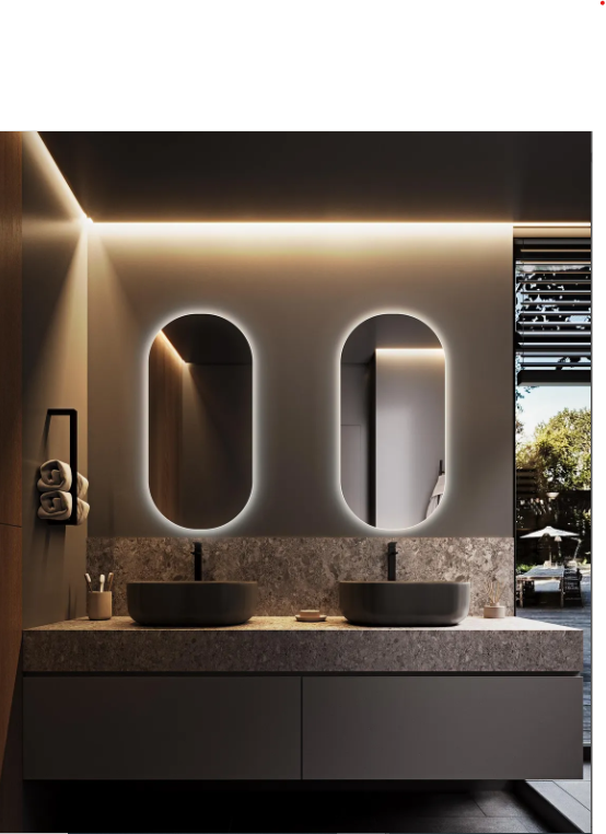 Backlit Oval Bathroom Mirror, Vanity Mirror (BL001)