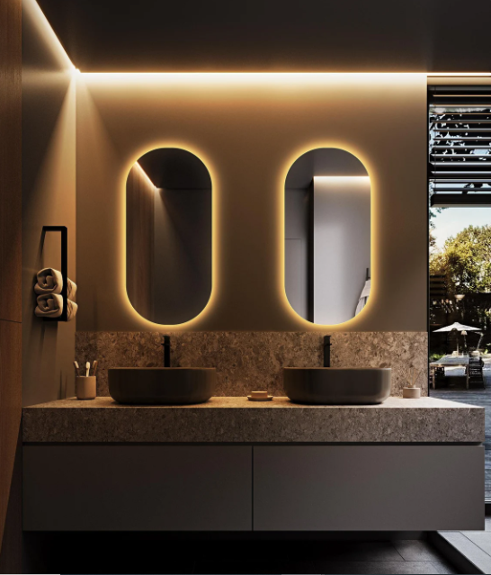 Backlit Oval Bathroom Mirror, Vanity Mirror (BL001)