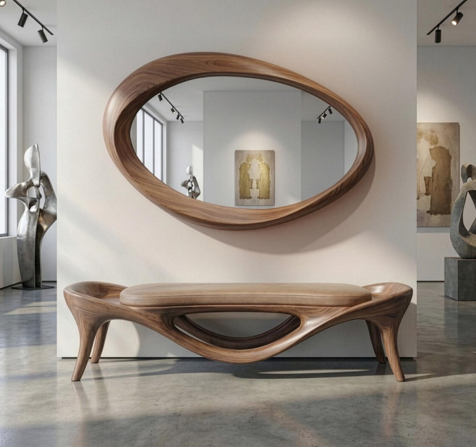 Organic Oval Sculptural Mirror (BF005)
