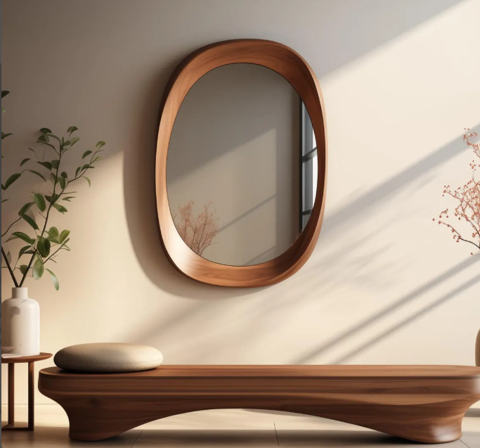 Modern Organic Oval Wall Mirror (BF009)