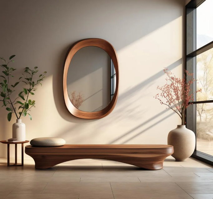 Modern Organic Oval Wall Mirror (BF009)