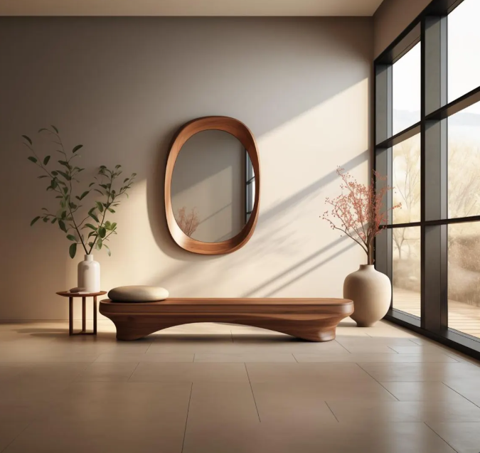 Modern Organic Oval Wall Mirror (BF009)