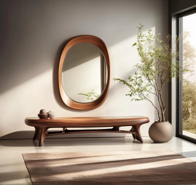 Modern Organic Oval Wall Mirror (BF009)
