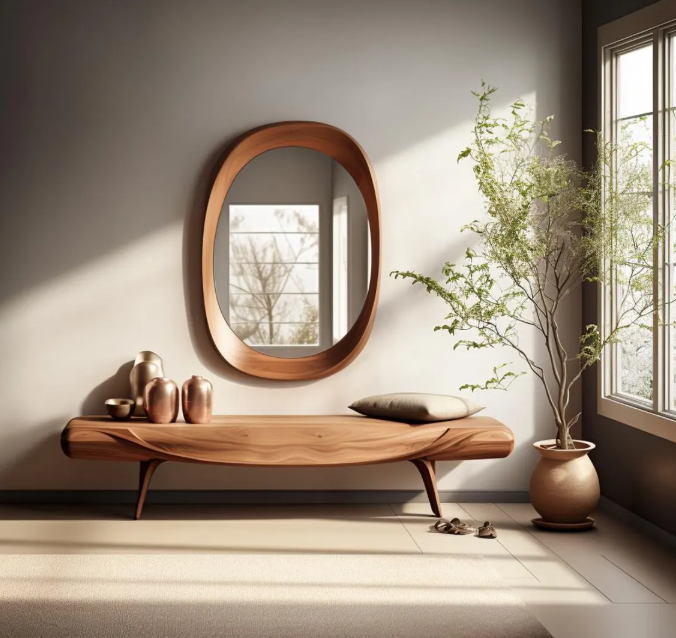 Modern Organic Oval Wall Mirror (BF009)