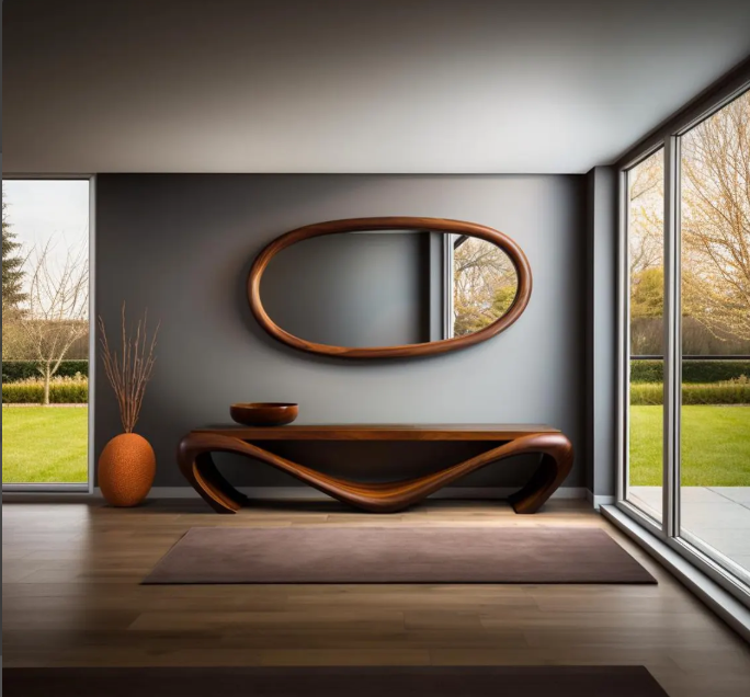 Luxury Sculptural Organic Oval Mirror (BF011)